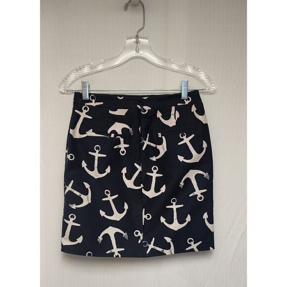 J. Crew Womens Size 00 Skirt Nautical Anchor Sailing Boating Mini Lined Pockets - Picture 3 of 5